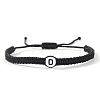 Flat Round with Letter Pattern Resin Beads Braided Bead Bracelets FS-WG43323-04-1