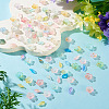 200Pcs 2 Styles Acrylic Leaf Charms & Flower Bead Caps Sets MACR-TA0002-91-7