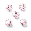 Independence Day Themes Wood European Beads WOOD-I014-01F-2