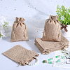 Beebeecraft Polyester Imitation Burlap Packing Pouches Drawstring Bags ABAG-BBC0001-02B-01-4