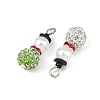 Christmas Handmade Polymer Clay with Rhinestone Pendants PALLOY-JF06037-2