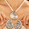 Conch Alloy & Polyester Cord Pendant Necklaces & Stud Earrings Sets FS-WG2EAF8-02-2