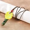 Adjustable Sunflower Porcelain Whistle Pendant Waxed Cord Necklaces for Women LS-FB-CBA68CE-01B-2