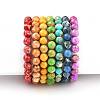 Natural Dyed Imperial Jasper Beads Stretch Bracelets BJEW-JB05568-2