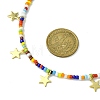 304 Stainless Steel Star Charms Bib Necklace with Glass Seed Beaded Chains NJEW-TA00103-3