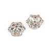 Brass Micro Pave Clear Cubic Zirconia Bead Caps CU-CBA6A75-32P-2
