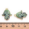 Printed Light Gold Tone Alloy Pendants ENAM-N056-206N-3