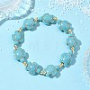 Synthetic Turquoise & Non-magnetic Hematite Beads Stretch Bracelets for Women Men BJEW-JB13729-02-1