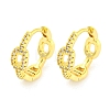 Brass Micro Pave Cubic Zirconia Hoop Earrings for Women EJEW-K286-06G-1