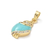 Brass Enamel Pendants RB-CBA2CEF-02G-03-2
