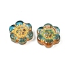 Baking Paint and Golden Metal Enlaced Glass Beads DGLA-T004-10K-2