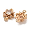 Brass Cubic Zirconia Star Connector Charms KK-U037-32G-01-2