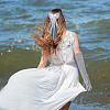 Cloth Bride Long Mesh Gloves & Acetate Hair Barrettes Kits AJEW-DR0002-62-3