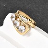 304 Stainless Steel Micro Pave Cubic Zirconia Open Cuff Rings for Women RJEW-K258-12C-G-3