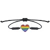 Rainbow Heart Alloy Enamel Handmade Braided Cord Bracelets MP0834-1-1