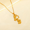 304 Stainless Steel 3D Maple Leaf Human Pendant Necklaces for Women WG5264D-01-1