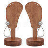 2Pcs Desktop Ear Shaped Wood Earrings Organizer Display Stands for Jewelry Display Rack ODIS-CA0001-32B-1