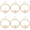 6Pcs Brass Braided Macrame Pouch Empty Stone Holder Bracelet Making BJEW-SC0001-73-1