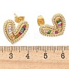 Rack Plating Brass Micro Pave Cubic Zirconia Stud Earrings for Women EJEW-C125-19G-5