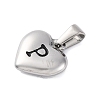 304 Stainless Steel Pendants STAS-P278-01P-P-1-2