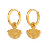 304 Stainless Steel Fan Shaped Huggie Hoop Earrings UO2750-5
