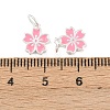 925 Sterling Silver Enamel Hot Pink Flower Charms STER-A049-04S-3