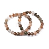 Natural Rutilated Quartz Round Beaded Stretch Bracelets for Men Women BJEW-G743-01E-4
