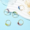 Dyed Natural Malaysia Jade Finger Rings for Women RJEW-JR01108-1