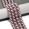 Baking Painted Pearlized Glass Pearl Round Bead Strands PEAR-H019-02C-03-2