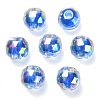 UV Plating Transparent Acrylic European Beads OACR-F004-03F-2