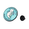 Flat Round with Cat & Word Love Hug Is The Best Medicine Enamel Pins JEWB-Q014-02A-3