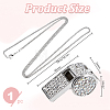 1Pc Iron Rhinestone Whistle Pendant Popcorn Chain Necklaces for Women NJEW-DR0001-03A-2