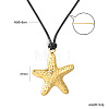304 Stainless Steel Starfish Pendant Adjustable Black Cord Necklaces WGD88CD-02-2