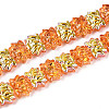 Baking Paint Electroplate Transparent Glass Beads Strands EGLA-N020-04C-1