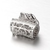 Tube Brass Micro Pave Cubic Zirconia Large Hole Beads ZIRC-M082-48-2