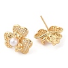 Rack Plating Brass Stud Dangle Earrings for Women EJEW-G394-25G-2