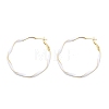 Brass Enamel Twist Ring Hoop Earrings EJEW-P301-01G-A-4