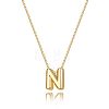 Brass Initial Pendant Box Chain Necklaces for Women FS-WG5C822-14-1