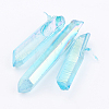 Electroplated Natural Quartz Crystal Graduated Beads Strands LS-G-P315-A07-2