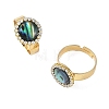 Paua Shell Finger Rings for Women RJEW-JR01101-01-3