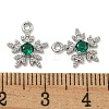 Flower Brass Micro Pave Cubic Zirconia Pendants KK-N254-102P-01-3