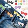 GOMAKERER 10Pcs 10 Colors Dopamine Color Series Heart with Word Spray Painted Alloy Adjustable Jean Button Pins FIND-GO0001-45-4