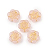 Baking Paint and Golden Metal Enlaced Glass Beads DGLA-T004-10G-1