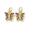 Brass Micro Pave Colorful Cubic Zirconia Charms KK-E068-VF102-2