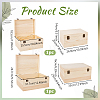 2Pcs 2 Sizes Wooden Packaging Boxes with Hinged Lid CON-WH0086-247-2