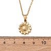 304 Stainless Steel Flower Pendant Cable Chain Necklaces for Men Women NJEW-K308-05E-G-5