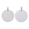 Tarnish Resistant DIY Materials 201 Stainless Steel Flat Round Hand Stamping Blank Tag Pendants STAS-O044-125-2