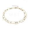 Brass Enamel Double Layer Necklaces NJEW-JN02831-02-1