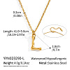 304 Stainless Steel Bamboo Initial Pendant Necklaces for Men Women WM4386-9-1
