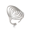 Non-Tarnish 304 Stainless Steel Horse Eye Open Cuff Ring for Women RJEW-C091-05P-1